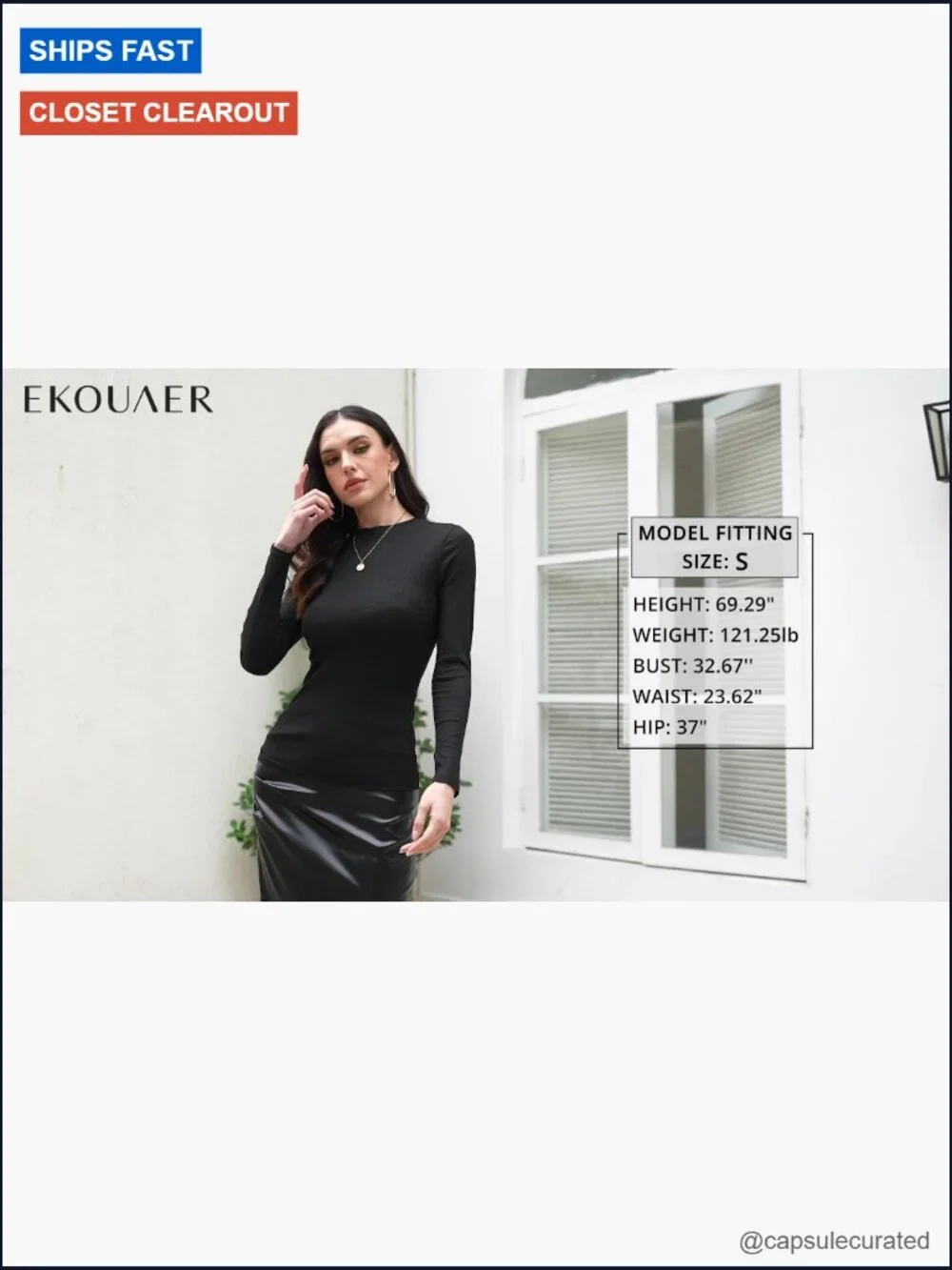 3 Pack Crew Neck Long Sleeve Ribbed Fitted Tops Thermal Undershirts